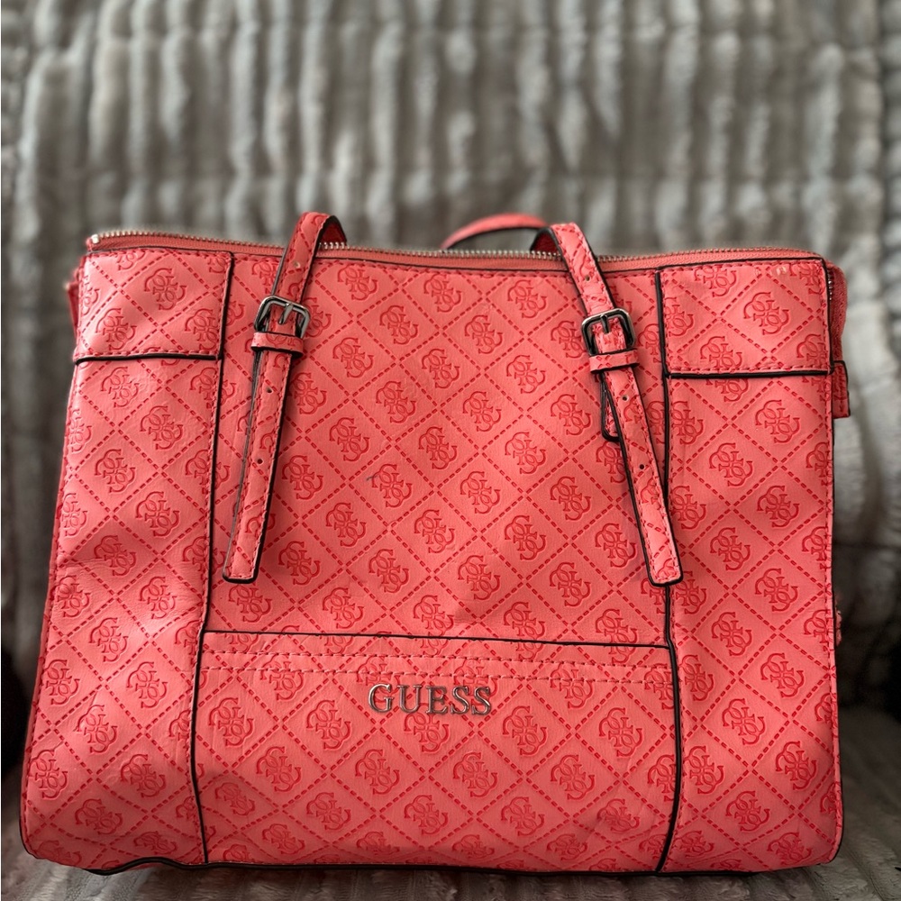 GUESS Vibrant Coral Tote